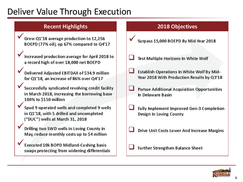 1Q 2018 Earnings Presentation – Rosehill Resources Inc. – slide 4