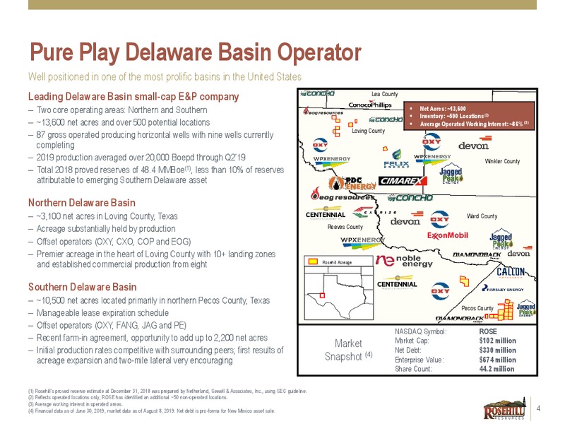 2Q 2019 Earnings Presentation – Rosehill Resources Inc. – slide 3