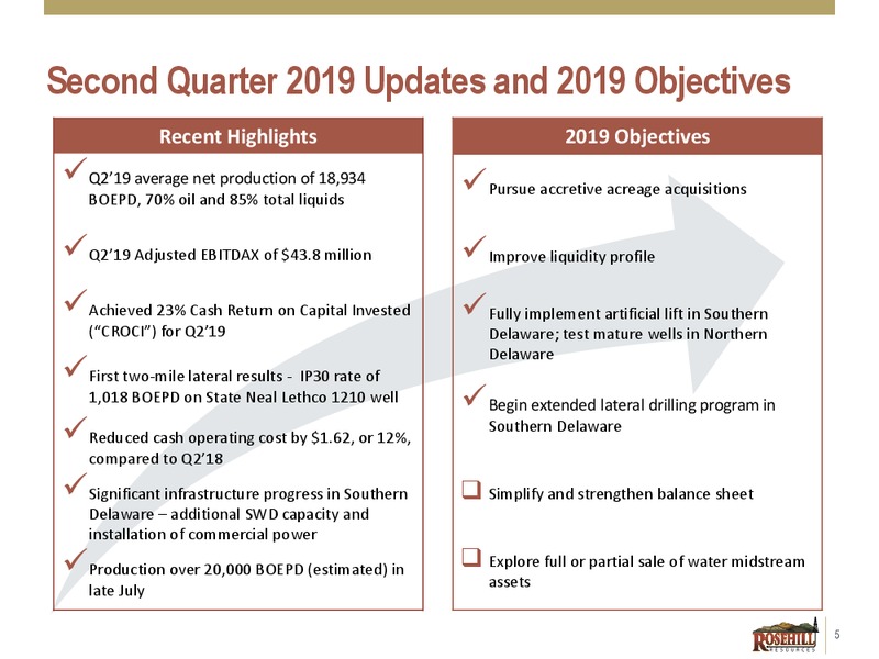 2Q 2019 Earnings Presentation – Rosehill Resources Inc. – slide 4