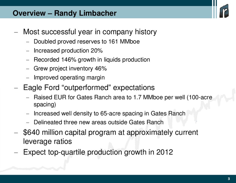 Q4 Earnings Review – Rosetta Resources, Inc. – slide 3