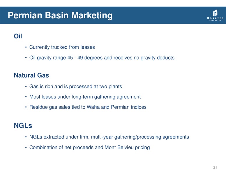 April 2014 OGIS – Rosetta Resources, Inc. – slide 20