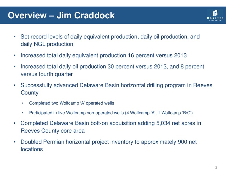 Q1 Earnings Review – Rosetta Resources, Inc. – slide 3