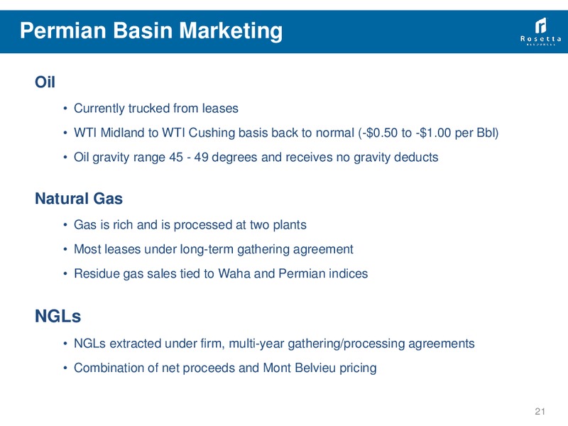 RBC Global Energy Power Conference – Rosetta Resources, Inc. – slide 20