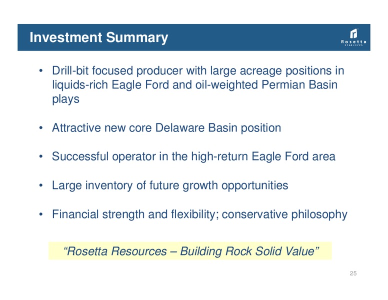 Tudor Pickering Holt & Company Annual Energy Conference – Rosetta Resources, Inc. – slide 24