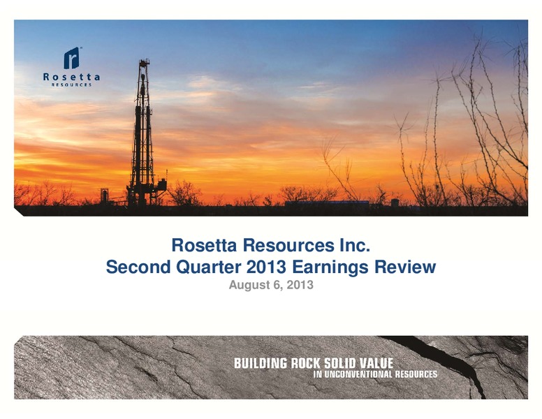 Q2 Earnings Review – Rosetta Resources, Inc. – slide 1