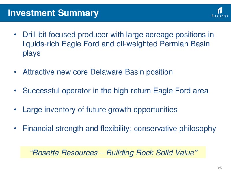 August 2013 Investor Presentation – Rosetta Resources, Inc. – slide 24