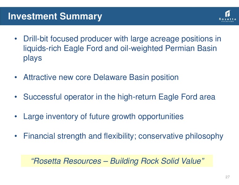 Johnson Rice Company Energy Conference – Rosetta Resources, Inc. – slide 26