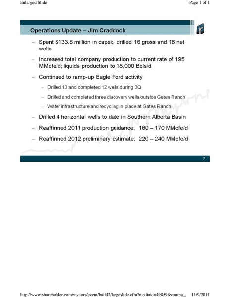 Q3 Earnings Review – Rosetta Resources, Inc. – slide 7