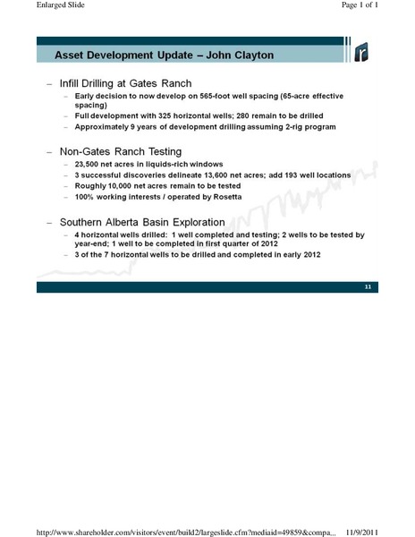 Q3 Earnings Review – Rosetta Resources, Inc. – slide 11