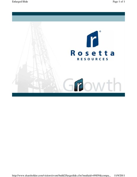 Q3 Earnings Review – Rosetta Resources, Inc. – slide 21