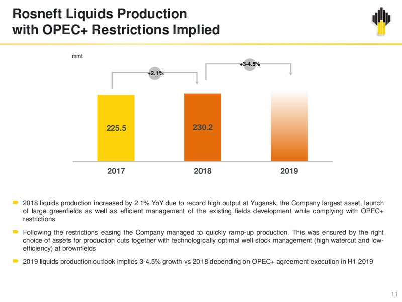 IFRS Results 12M and Q4 2018 Presentation – Rosneft Oil Company – slide 10