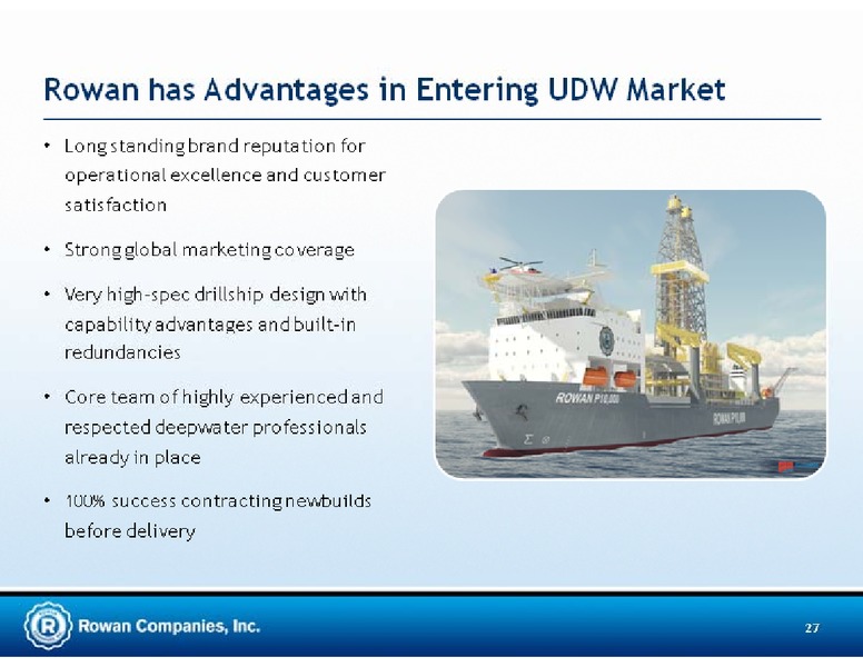 CREDIT SUISSE ENERGY SUMMIT – Rowan Companies plc – slide 27