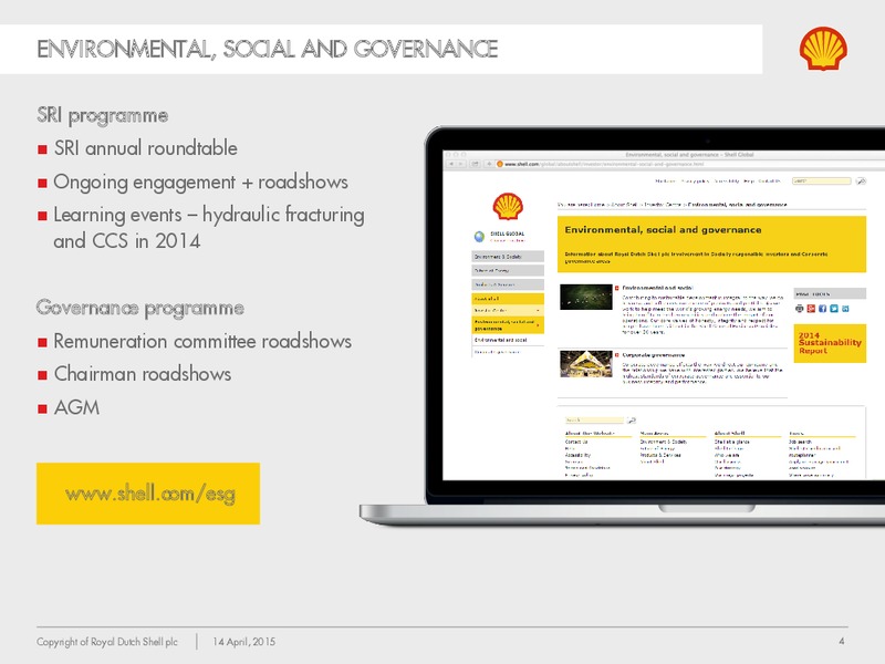 Socially Responsible Investor Briefing – Shell – slide 3