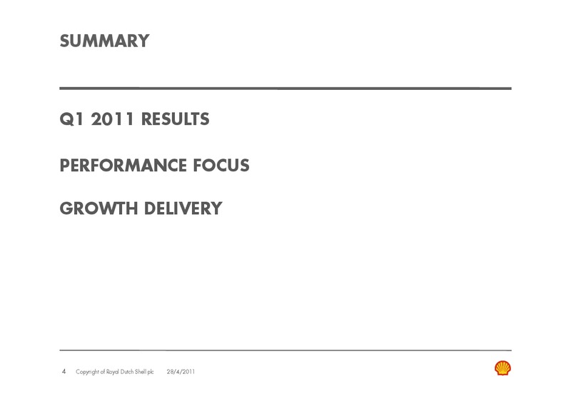 Q1 2011 Earnings Call – Shell – slide 3