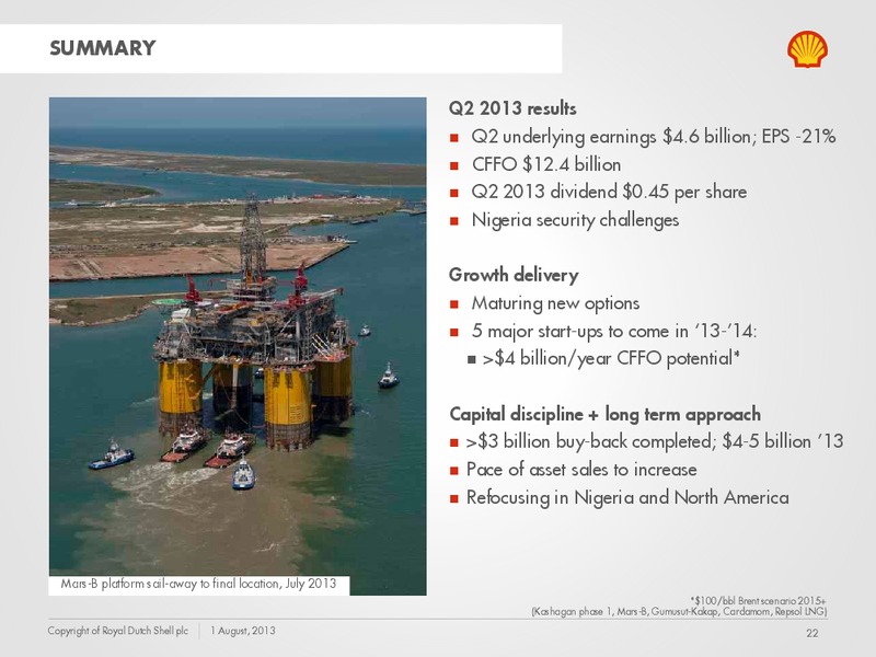 Q2 2013 Earnings Call – Shell – slide 21