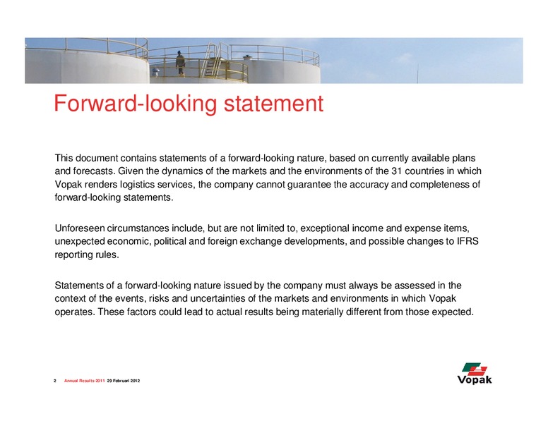 2011 Earnings Call – Royal Vopak – slide 2