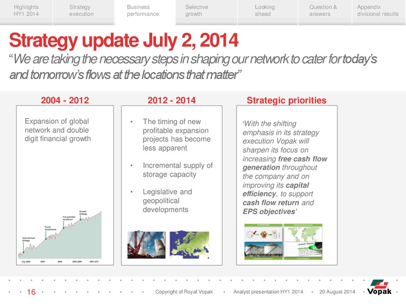 H1 2014 Earnings Call – Royal Vopak – slide 15