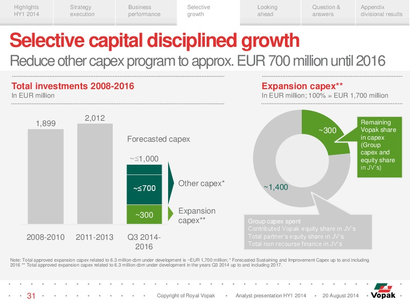 H1 2014 Earnings Call – Royal Vopak – slide 30