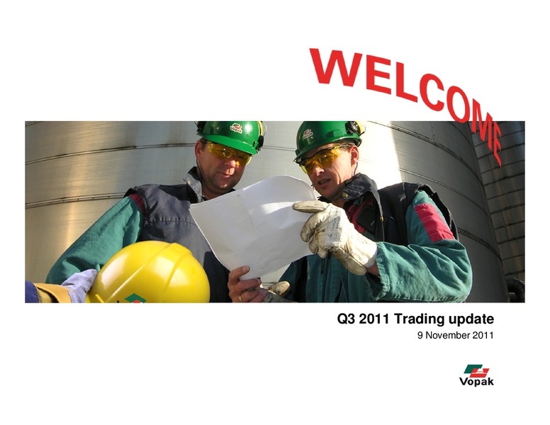 Q3 2011 Sales Trading Statement Call – Royal Vopak – slide 1