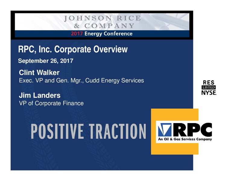 Johnson Rice 2017 Energy Conference – Rpc Inc. – slide 1
