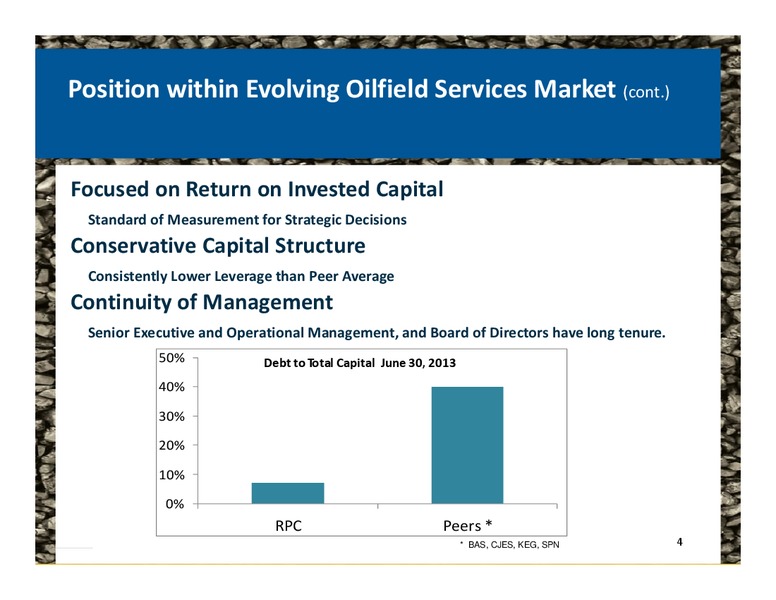 JOHNSON RICE COMPANY ENERGY CONFERENCE – Rpc Inc. – slide 4