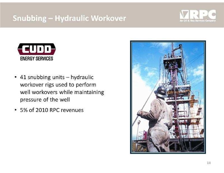 STEPHENS FALL INVESTMENT CONFERENCE – Rpc Inc. – slide 14