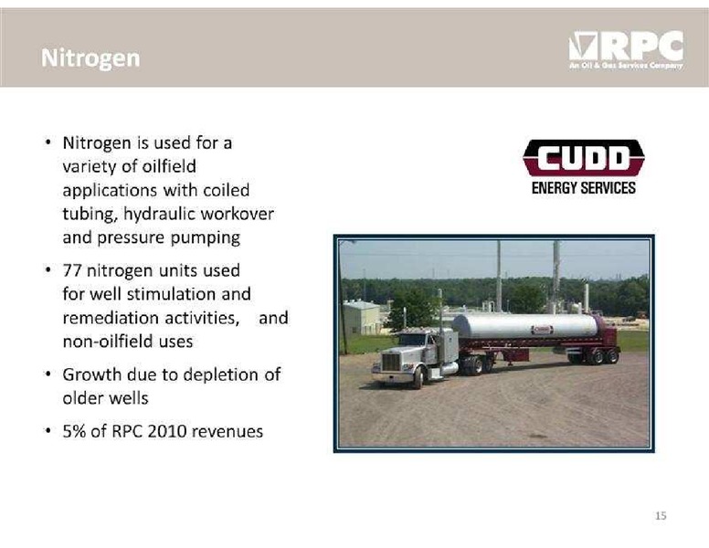 STEPHENS FALL INVESTMENT CONFERENCE – Rpc Inc. – slide 15