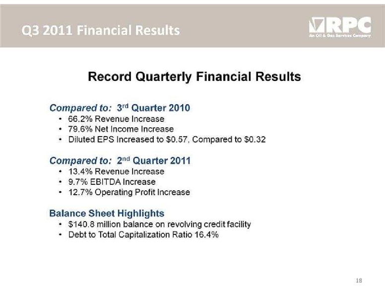 STEPHENS FALL INVESTMENT CONFERENCE – Rpc Inc. – slide 18
