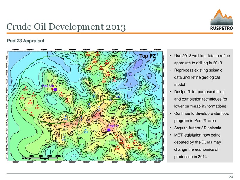 APRIL 2013 STRATEGIC REVIEW – Ruspetro Plc – slide 23