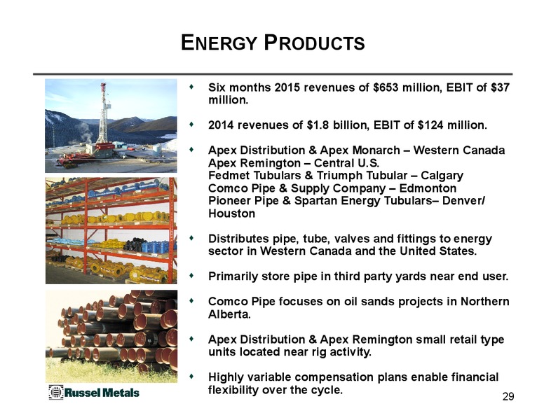June 2015 Investor Presentation – Russel Metals Inc. – slide 29