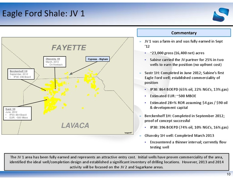 APRIL 2013 COMPANY UPDATE – Sabine Oil & Gas Corp – slide 10