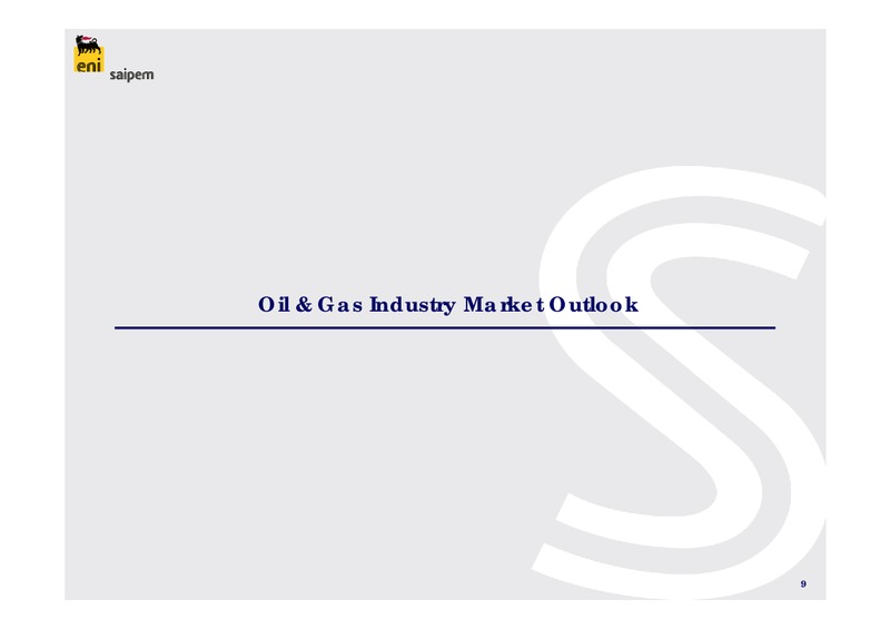 PRELIMINARY 2010 CONSOLIDATED RESULTS – Saipem Spa – slide 9