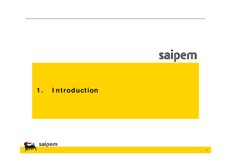 INVESTOR PRESENTATION – Saipem Spa – slide 3