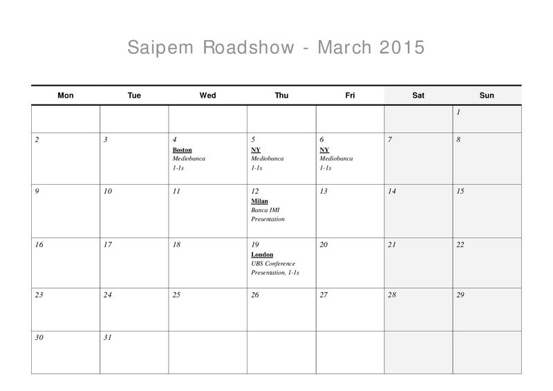 INVESTOR PRESENTATION – Saipem Spa – slide 23