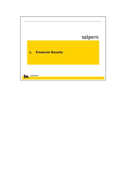 1Q 2014 Consolidated Results – Saipem Spa – slide 5