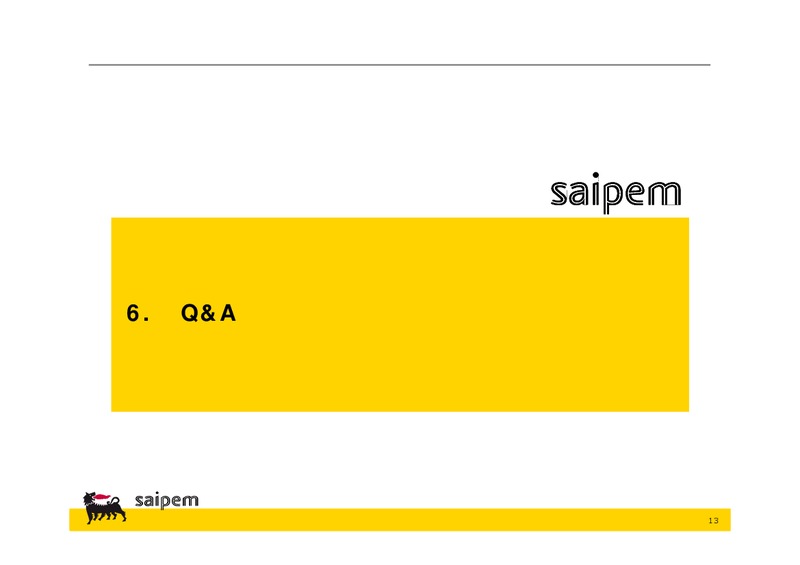 Q1 2015 EARNINGS CALL – Saipem Spa – slide 12