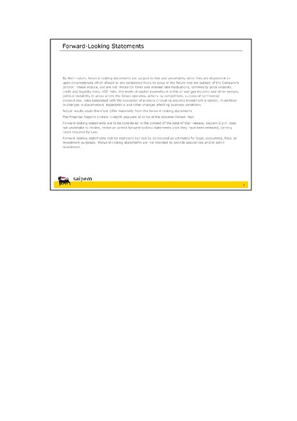Q3 2014 Results – Saipem Spa – slide 2