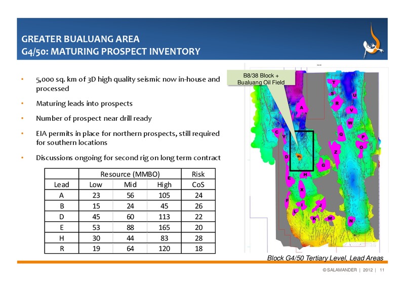 INTERIM RESULTS – Salamander Energy Plc – slide 11