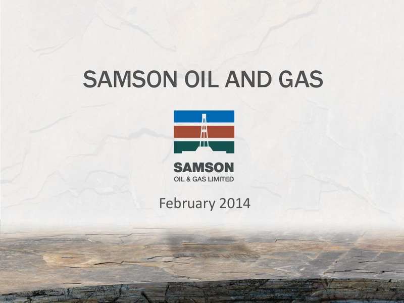 Investor Presentation – Samson Oil & Gas Limited – slide 1