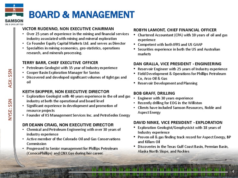 IPAA OGIS SAN FRACISCO – Samson Oil & Gas Limited – slide 3