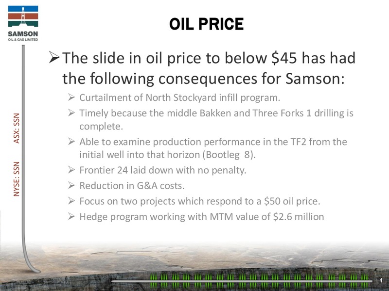 Enercom Presentation San Francisco February 2015 – Samson Oil & Gas Limited – slide 3