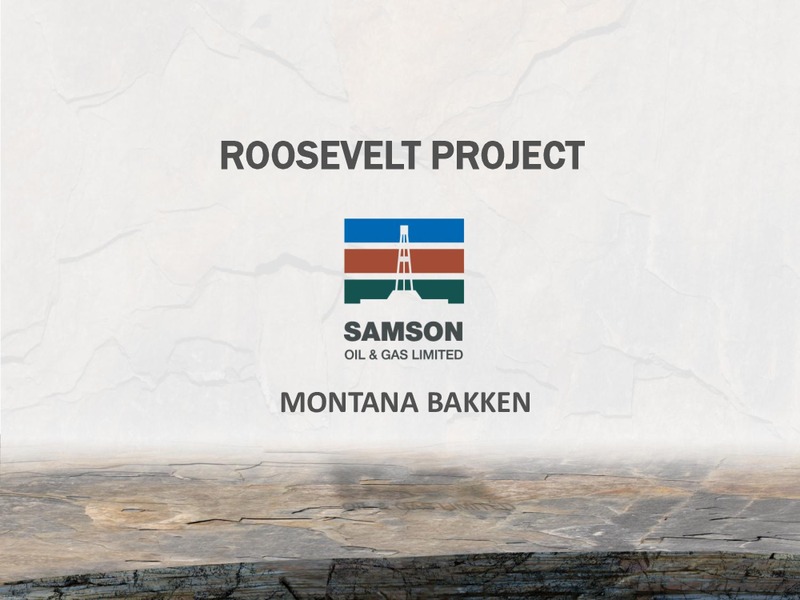 Investor Presentation – Samson Oil & Gas Limited – slide 19