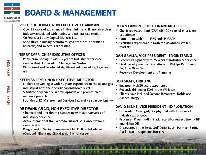 Investor Presentation – Samson Oil & Gas Limited – slide 3