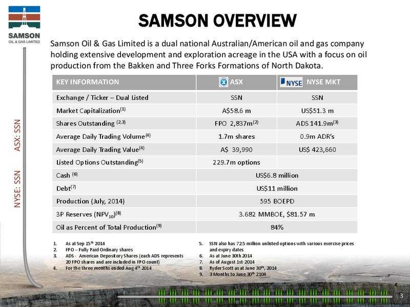 IPAA SAN FRANCISCO PRESENTATION – Samson Oil & Gas Limited – slide 2