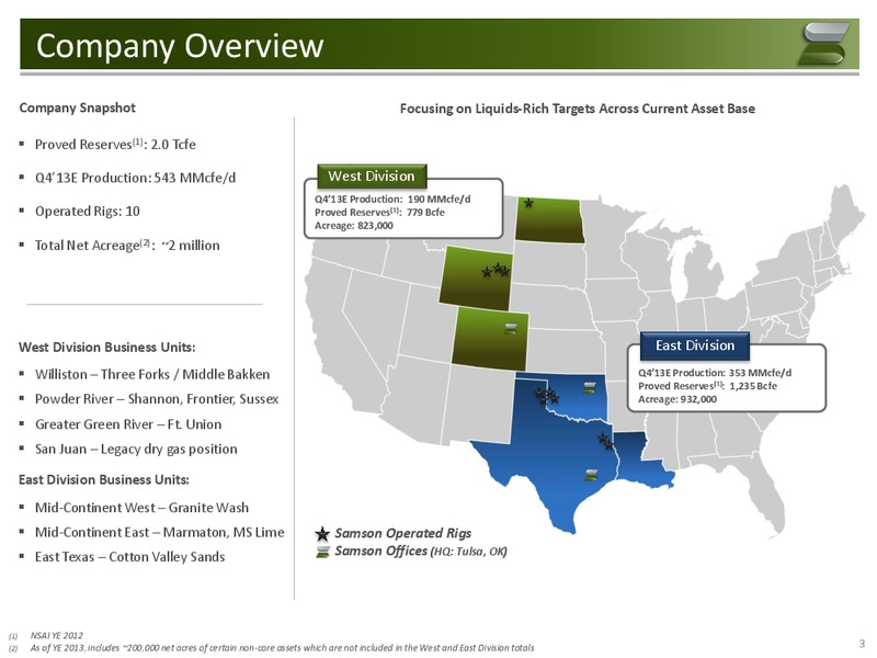 JP Morgan High Yield Leveraged Finance Conference – Samson Resources Company – slide 2