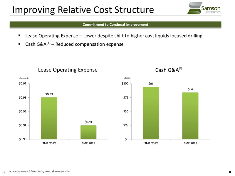 Lenders Presentation – Samson Resources Company – slide 8