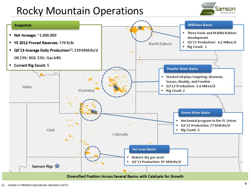Lenders Presentation – Samson Resources Company – slide 9