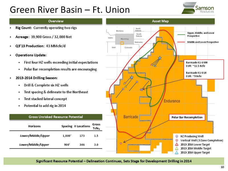 Lenders Presentation – Samson Resources Company – slide 10