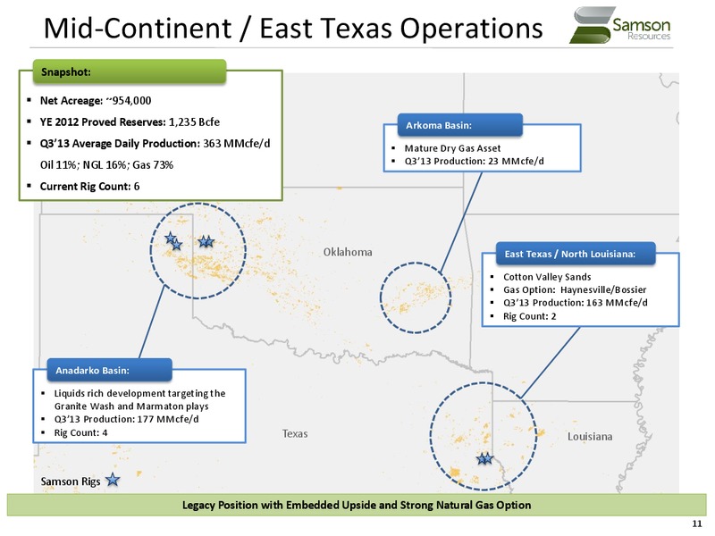 Lenders Presentation – Samson Resources Company – slide 11