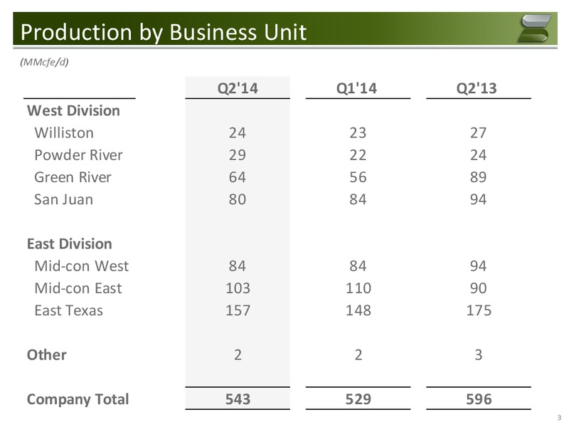Q2 2014 Conference Call – Samson Resources Company – slide 2
